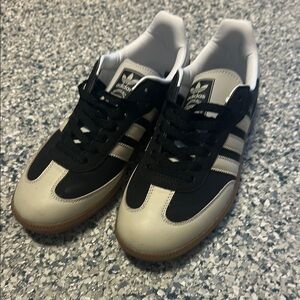 Adidas Black and Cream Sneakers Retro Style